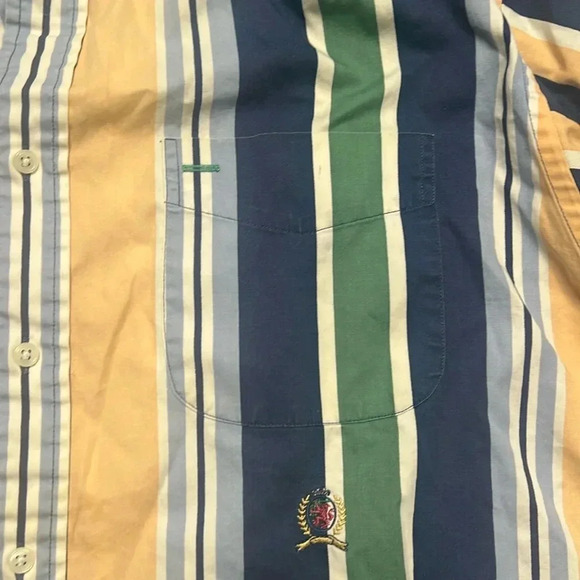 Vintage Tommy Hilfiger Striped  Button  Down Shirt Size Large - Picture 4 of 5
